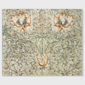 William Morris Kamperfoelie Bloem Behang Cadeaupapier (Vlak)