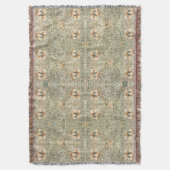 William Morris Kamperfoelie Bloem Behang Deken (Voorkant Verticaal)