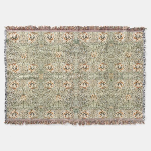 William Morris Kamperfoelie Bloem Behang Deken (Voorkant)