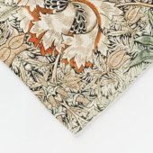 William Morris Kamperfoelie Bloem Behang Fleece Deken (Hoek)