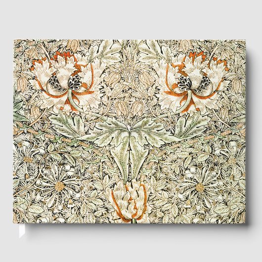 William Morris Kamperfoelie Bloem Behang Gastenboek (Voorkant)