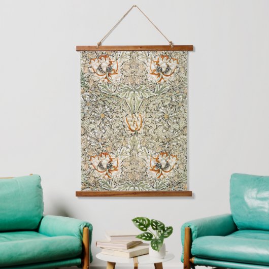 William Morris Kamperfoelie Bloem Behang Hangend Wandkleed (Woonkamer)