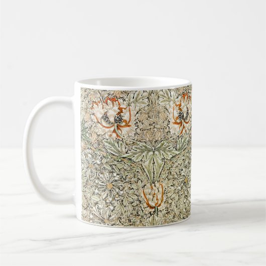 William Morris Kamperfoelie Bloem Behang Koffiemok (Links)