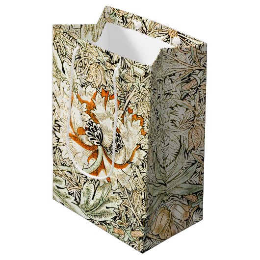 William Morris Kamperfoelie Bloem Behang Medium Cadeauzakje (Voorkant Gekanteld)