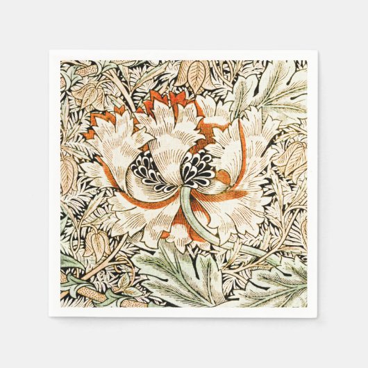 William Morris Kamperfoelie Bloem Behang Servet (Voorkant)
