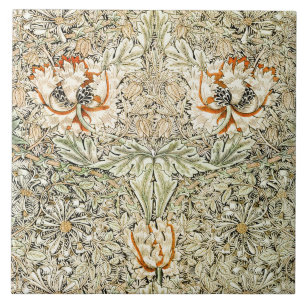 William Morris Kamperfoelie Bloem Behang Tegeltje
