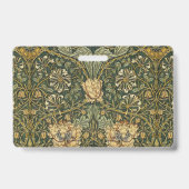William Morris Kamperfoelie Groene Bloem Badge (Achterkant)