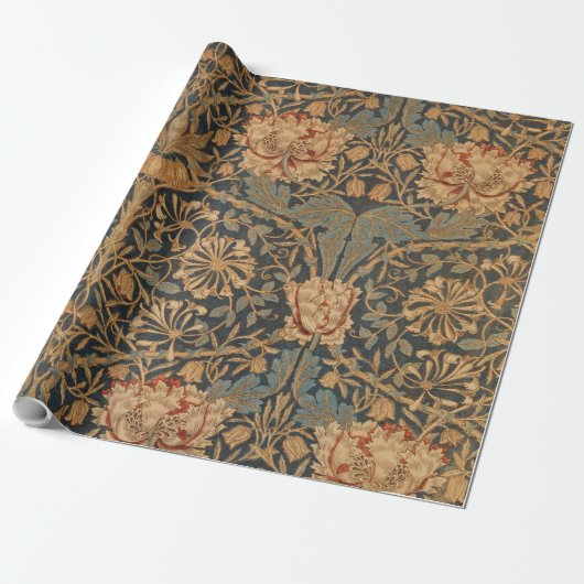 William Morris Kamperfoelie Rijk Behang Cadeaupapier (Uitgerold)