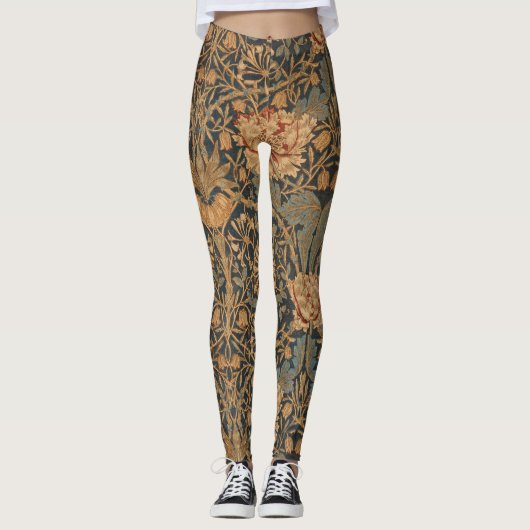 William Morris Kamperfoelie Rijk Behang Leggings (Voorkant)