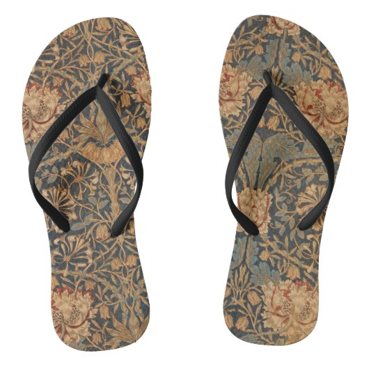 William Morris Kamperfoelie Rijk Rood Donkerblauw Teenslippers (Voetbed)