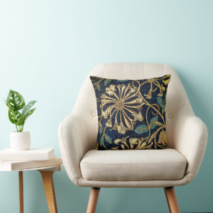 William Morris Kamperfoelie Vintage Botanisch Kussen