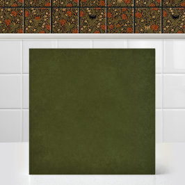 William Morris Kat Acanthus Blad Olijf Accent Tegeltje