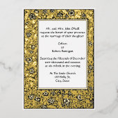  William Morris Kelmscott Floral Border Folie Uitnodiging (Voorkant)