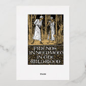  William Morris Kelmscott Floral Border Folie Uitnodiging (Achterkant)