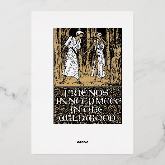  William Morris Kelmscott Floral Border Folie Uitnodiging (Achterkant)