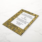  William Morris Kelmscott Floral Border Folie Uitnodiging (Gedraaid)