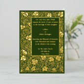 William Morris Kelmscott Grapevine Border Folie Uitnodiging (Staand Voorkant)