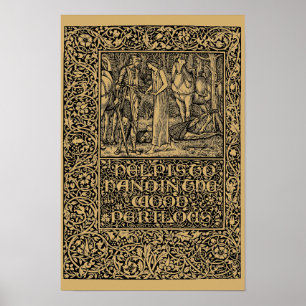 William Morris Kelmscott Pers pagina 1896 Poster