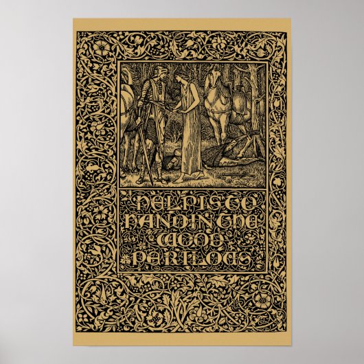 William Morris Kelmscott Pers pagina 1896 Poster (Voorkant)