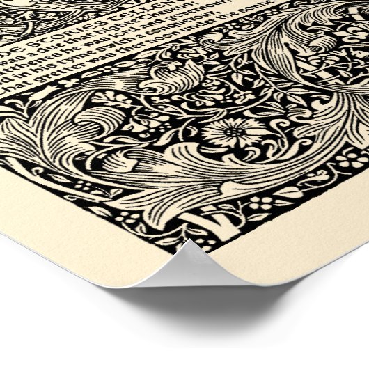 William Morris Kelmscott Press Chaucer Book Leaf Poster (Hoek)
