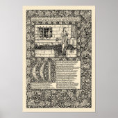 William Morris Kelmscott Press Chaucer Book Leaf Poster (Voorkant)