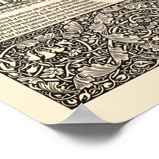 William Morris Kelmscott Press Chaucer Page Poster (Hoek)