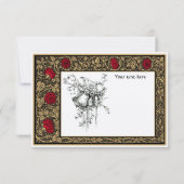  William Morris Kelmscott Press Floral Roos Bedankkaart (Achterkant)