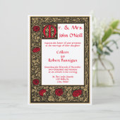  William Morris Kelmscott Press Floral Roos Kaart (Staand voorkant)