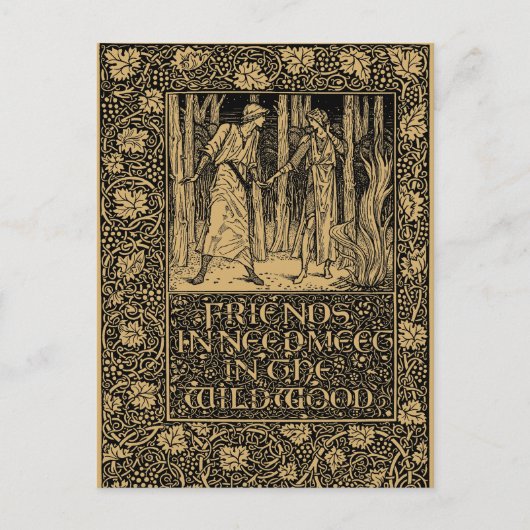 William Morris Kelmscott Press page 1896 Briefkaart (Voorkant)