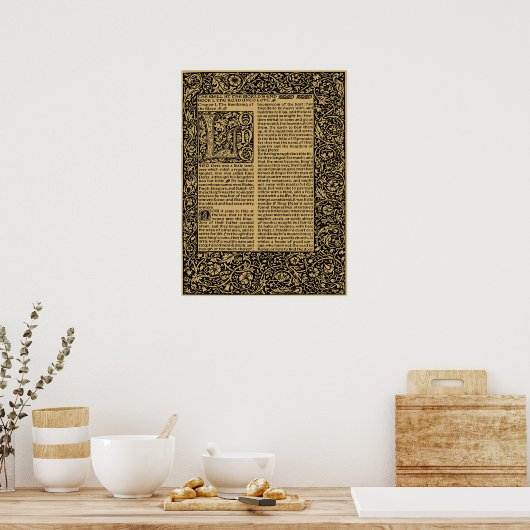 William Morris Kelmscott Press page 1896 Poster (Keuken)