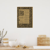 William Morris Kelmscott Press pagina 1896 Poster (Keuken)