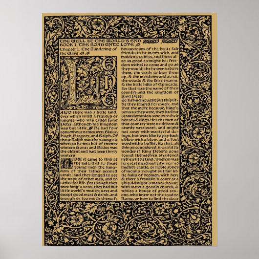 William Morris Kelmscott Press pagina 1896 Poster (Voorkant)