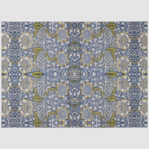 William Morris Kennet Blauw Wit Bloemen Decoupage Tissuepapier