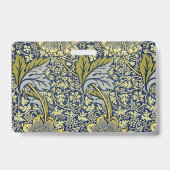 William Morris Kennet Bloem Behang Blauw Goud Badge (Achterkant)