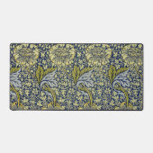 William Morris Kennet Bloem Behang Blauw Goud Bureaumat (Voorkant)