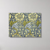 William Morris Kennet Bloem Behang Blauw Goud Canvas Afdruk (Voorkant)