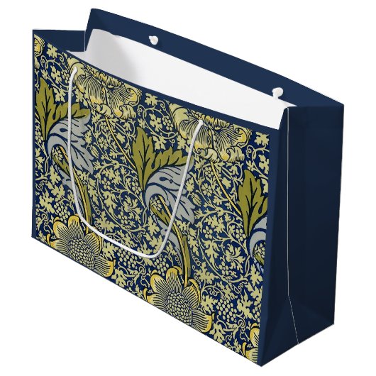 William Morris Kennet Bloem Behang Blauw Goud Groot Cadeauzakje (Voorkant Gekanteld)