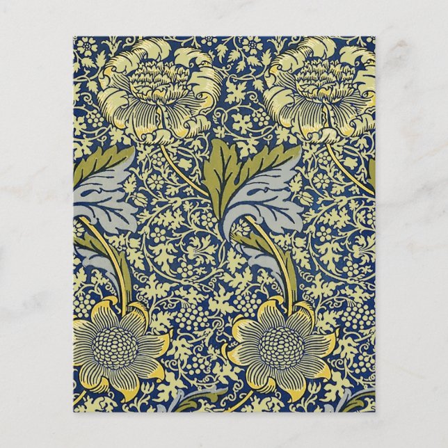 William Morris Kennet Bloemenbehang Blauw Goud (Voorkant)