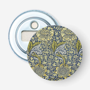 William Morris Kennet Bloemenbehang Blauw Goud Button Flesopener