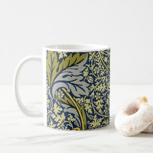 William Morris Kennet Bloemenbehang Blauw Goud Koffiemok