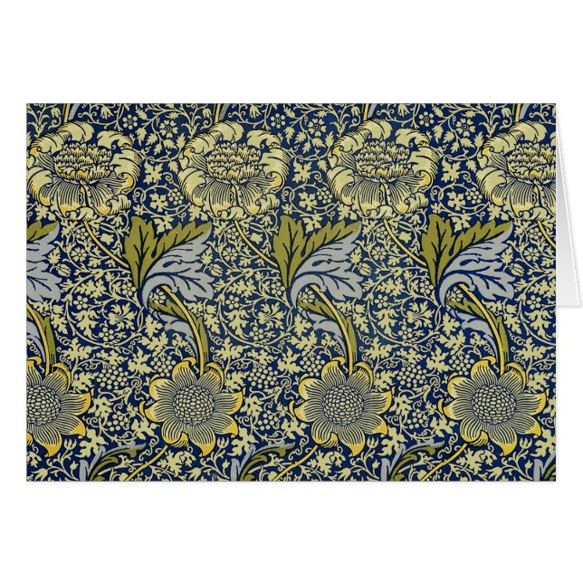 William Morris Kennet Floral Behang Blauw (Voorkant Horizontaal)