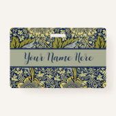 William Morris Kennet Floral Behang Blauw Badge (Voorkant)