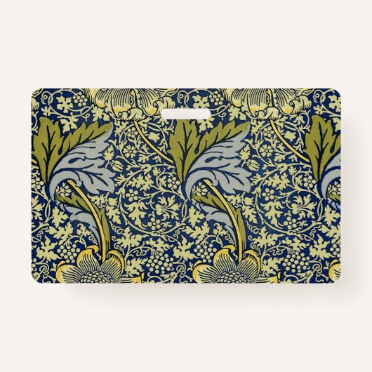 William Morris Kennet Floral Behang Blauw Badge (Achterkant)