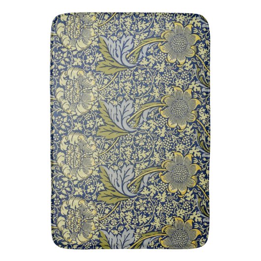 William Morris Kennet Floral Behang Blauw Badmat (Voorkant Verticaal)