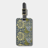 William Morris Kennet Floral Behang Blauw Bagagelabel (Voorkant verticaal)