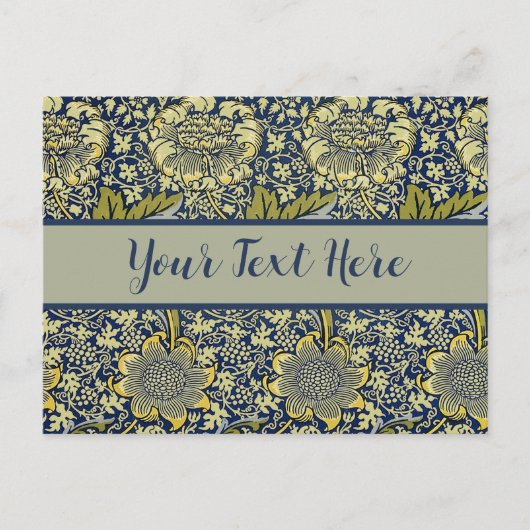 William Morris Kennet Floral Behang Blauw Briefkaart (Voorkant)