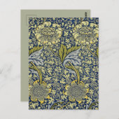 William Morris Kennet Floral Behang Blauw Briefkaart (Voorkant / Achterkant)