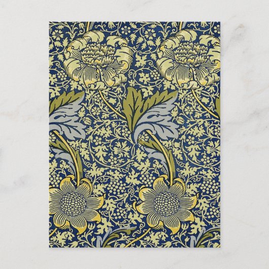 William Morris Kennet Floral Behang Blauw Briefkaart (Voorkant)