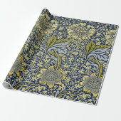 William Morris Kennet Floral Behang Blauw Cadeaupapier (Uitgerold)