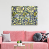 William Morris Kennet Floral Behang Blauw Canvas Afdruk (Insitu (Woonkamer))